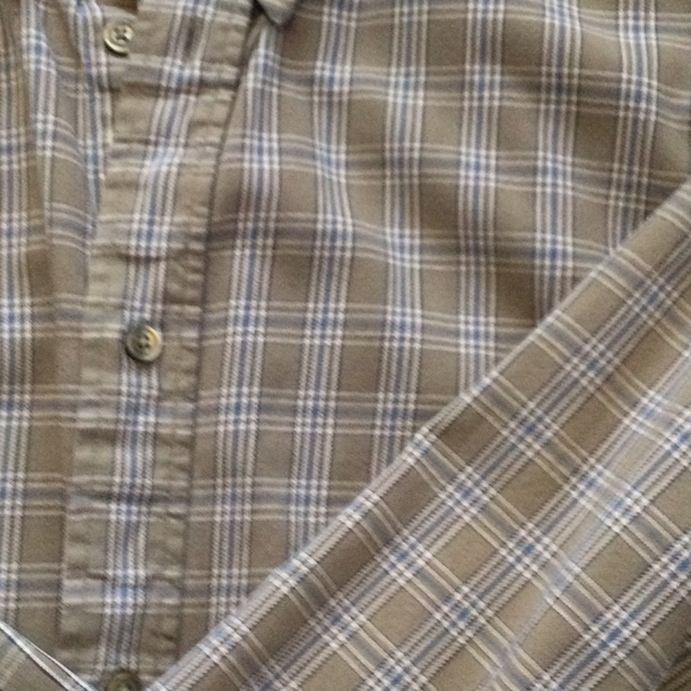 GAP flannel shirt XL tan plaid vg